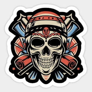 Undying Courage Skull Ink - Edgy Gothic Tattoo Sticker